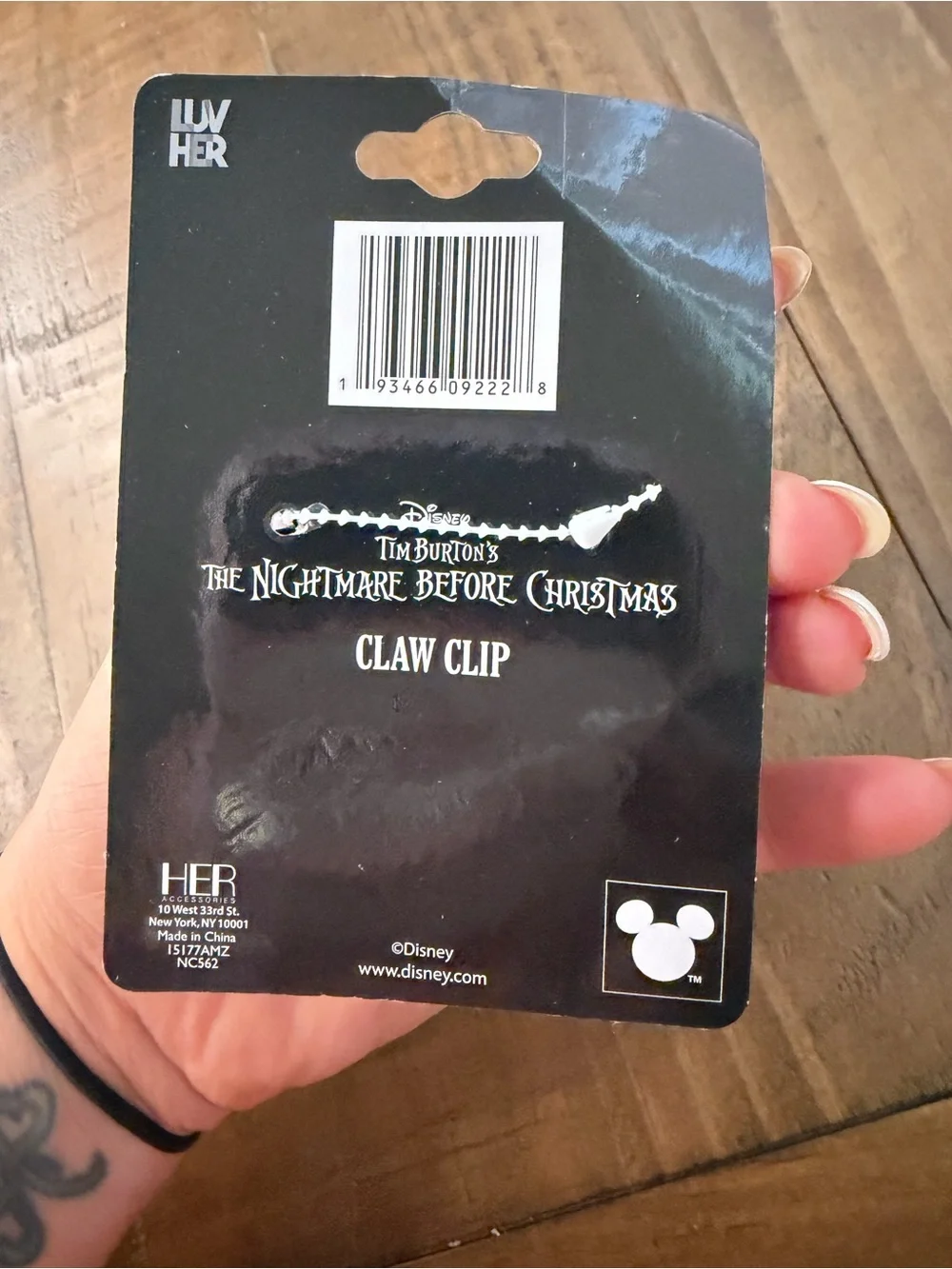 Disney The Nightmare Before Christmas Jack Skellington claw clip new